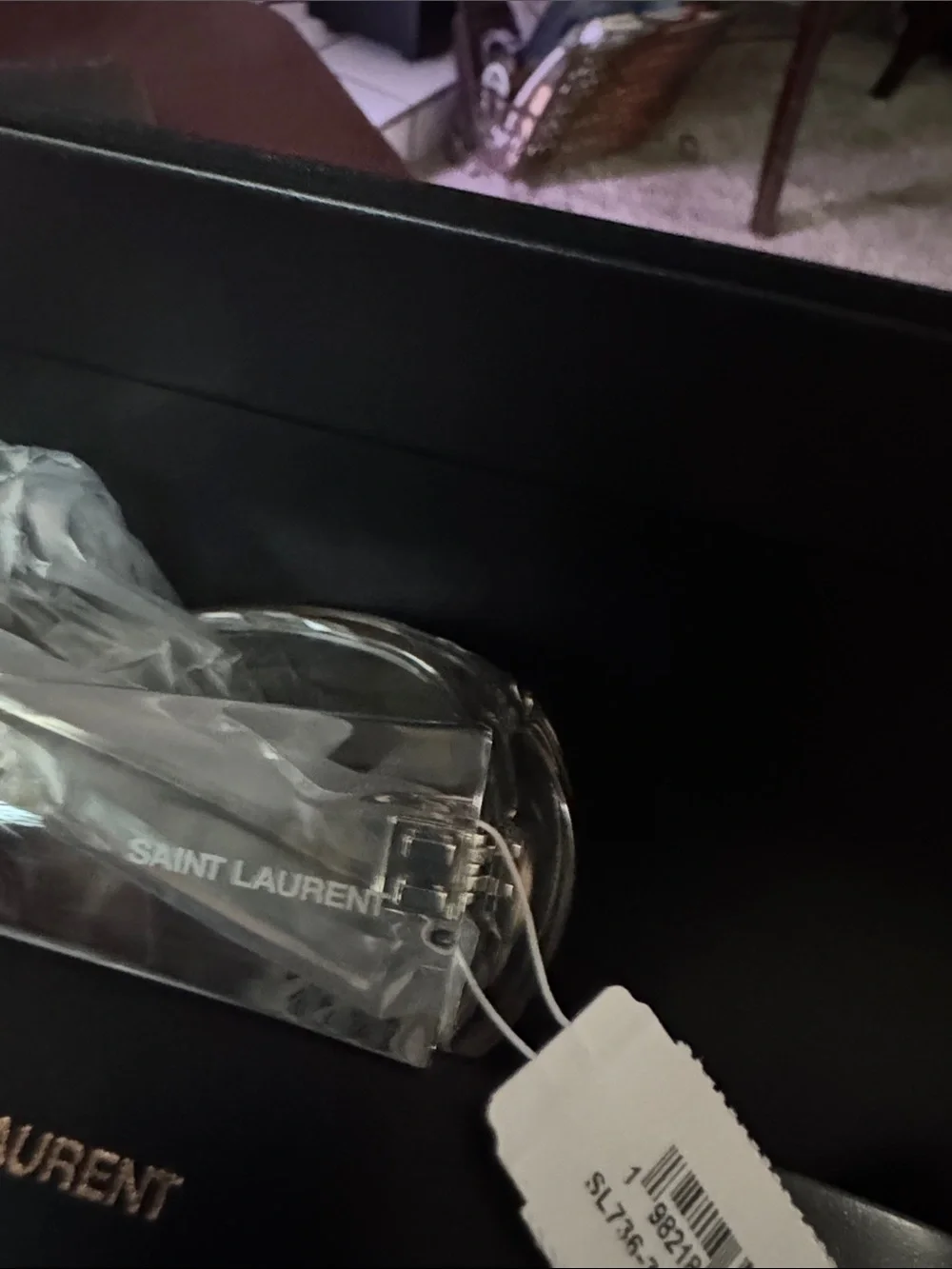 Saint Laurent Transparent/Clear Oval Sunglasses with Silver Lenses